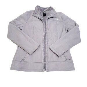 The North Face Womens Gray Full Zip Fleece Jacket Mock Neck‎ Long Sleeve Size M